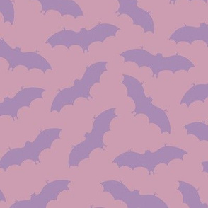 Halloween Bats in Purple on Mauve - Large