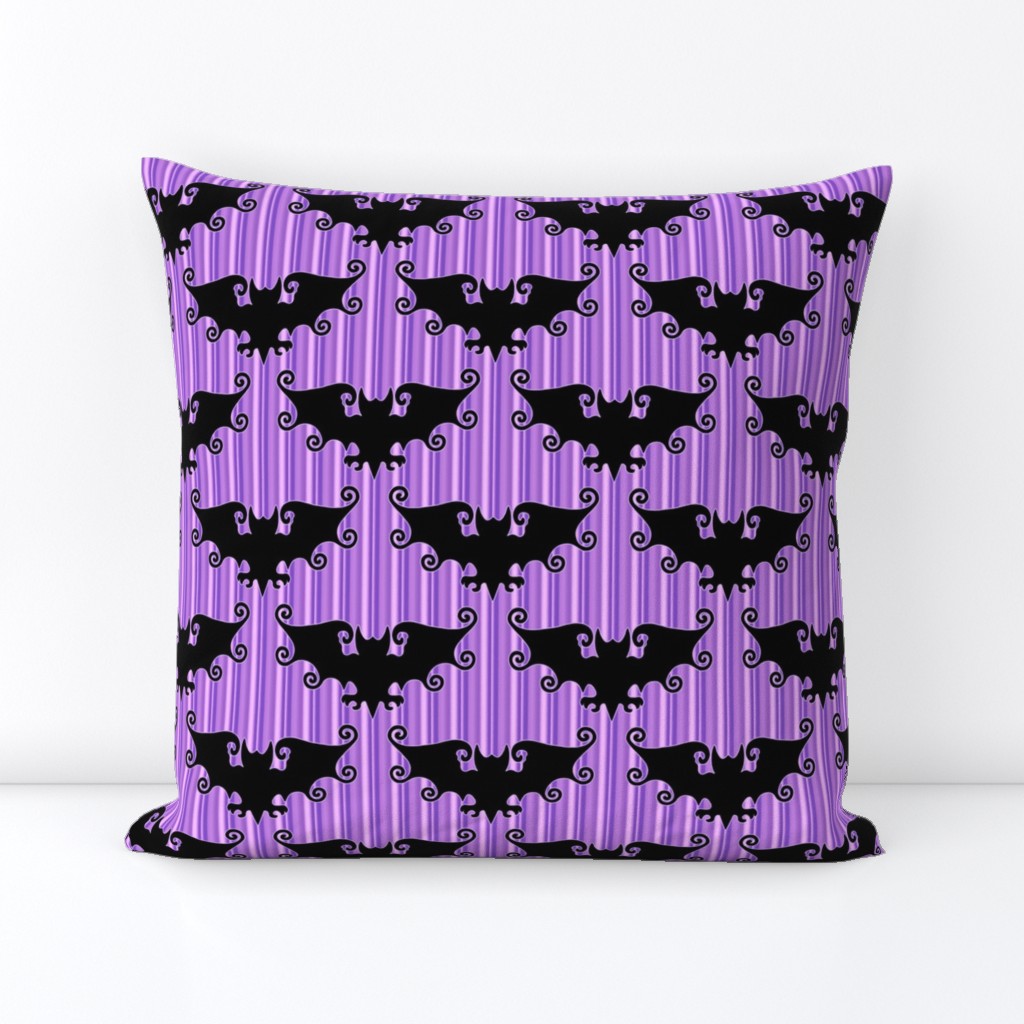 Gothic Halloween black bats light purple