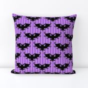 Gothic Halloween black bats light purple