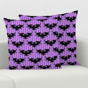 Gothic Halloween black bats light purple