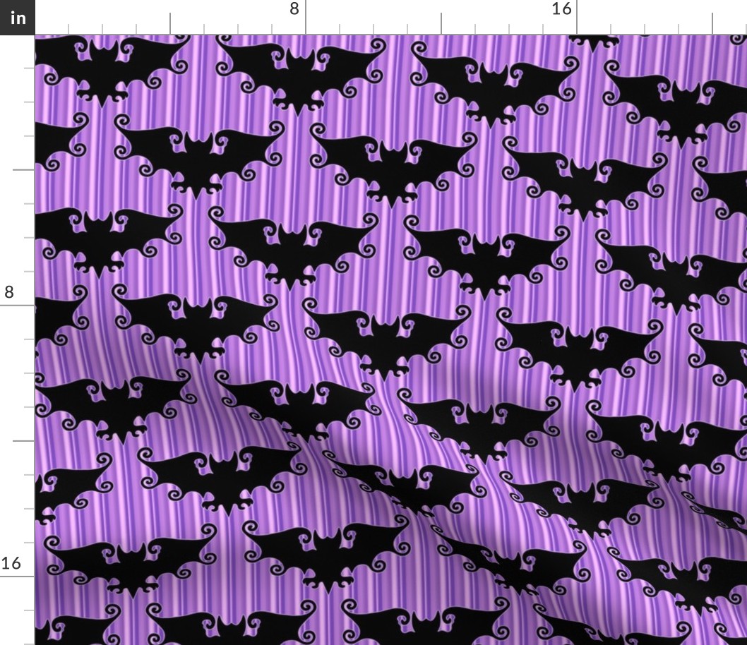 Gothic Halloween black bats light purple