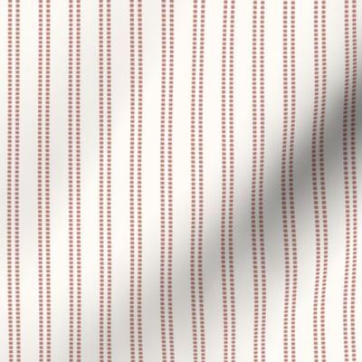 Seeded Stripe: Dusty Coral & Cream Thin Stripe