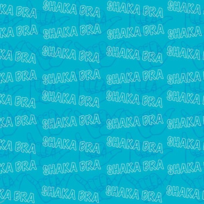 Shaka bra turquoise background 