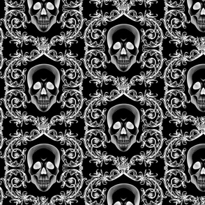 Damask with Skulls