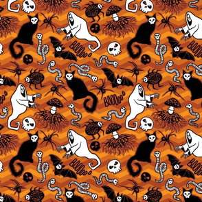 Spooky Skulls - orange