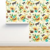 cows and sunflowers