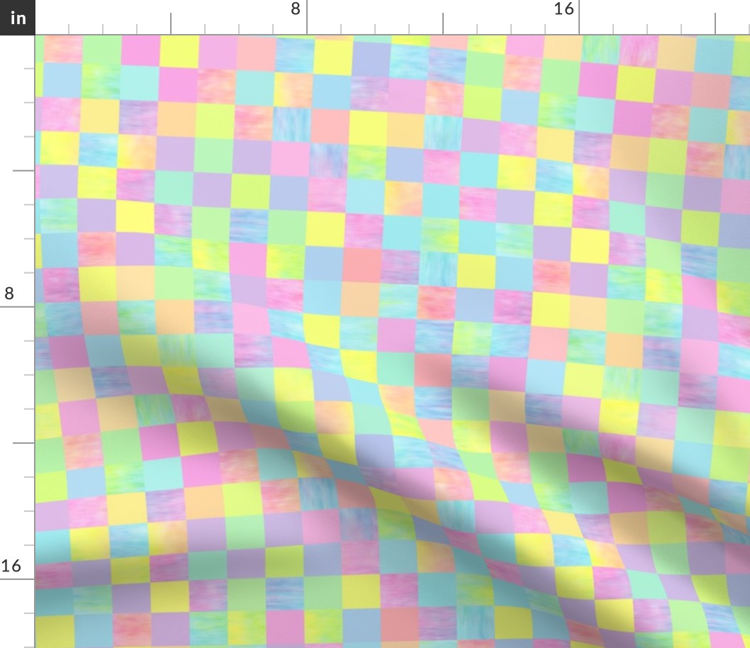 rainbow grid faux quilt