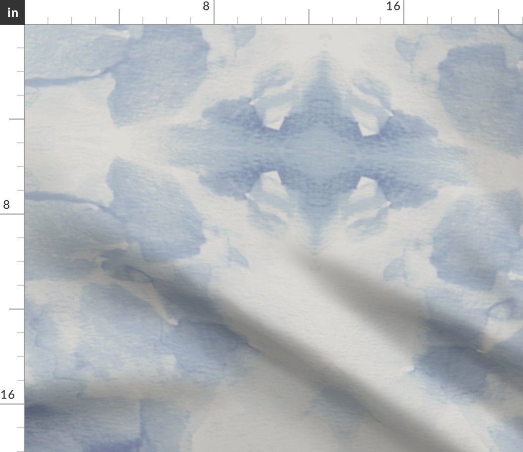 Watercolor Rorscharch Soft Blue