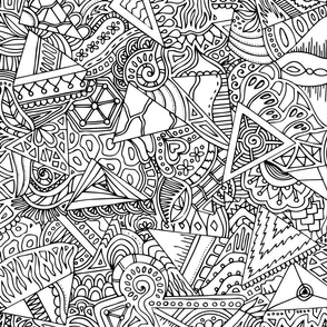  crazy doodle - black and white