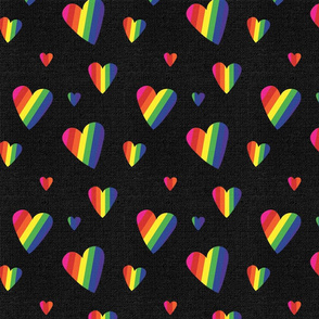 Rainbow Flag hearts medium