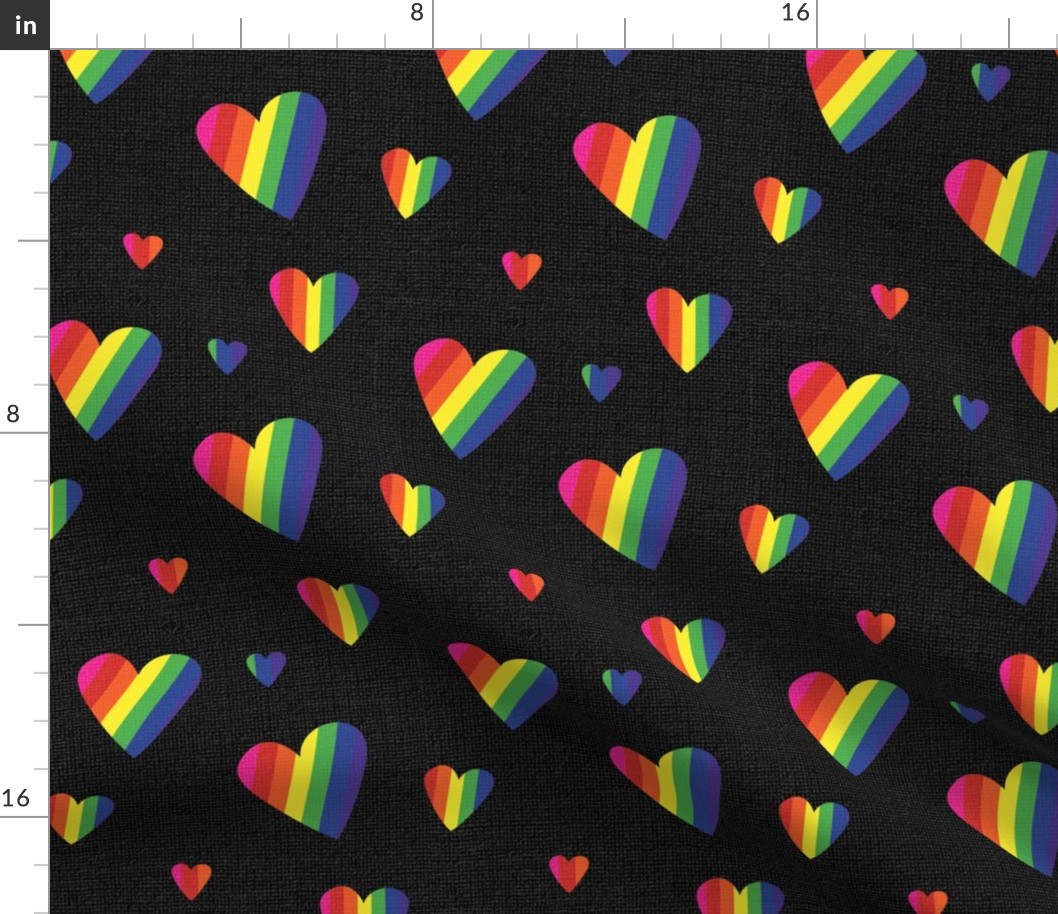 Rainbow Flag hearts medium