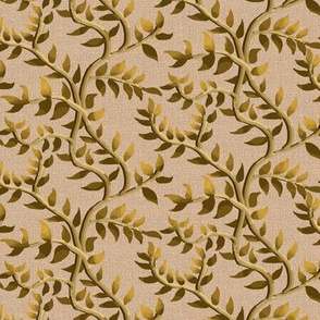 Tan Vine on Textured Beige Background