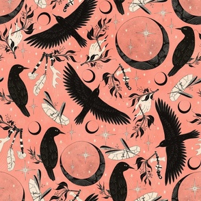 Raven Wallpaper Fabric, Wallpaper and Home Decor | Spoonflower