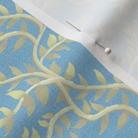 Cream Colored Vine on Textured Sky Blue Background