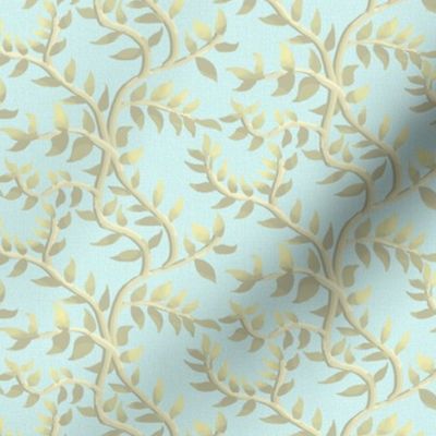 Cream Colored Vine on Textured Pale Blue Background