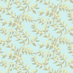 Cream Colored Vine on Textured Pale Blue Background