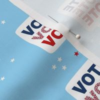 Vote for president please USA elections light blue stars