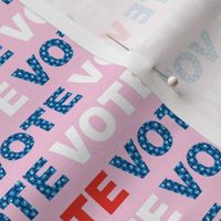 Vote for change typography text design for presidential elections usa blue red pink leopard detailing