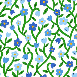 Forget me not tiny blue floral pattern