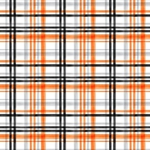 (small scale) Halloween watercolor plaid - orange, grey, and black - LAD19BS
