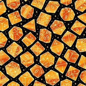 Magic Dice in Orange and Black