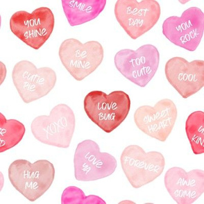 Valentine Candy Hearts // Reds and Pinks - Valentine's Day