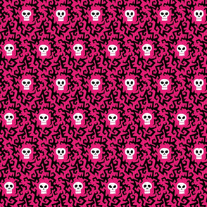 Halloween thorny skulls pink (small)