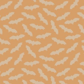 Halloween Bats in Bone on Orange - Medium