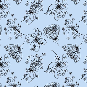 Queen Anne's Lace Scatter Light Blue/Black