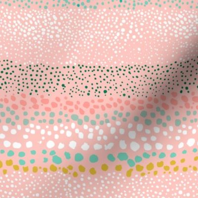 Little textured dots Pink and green