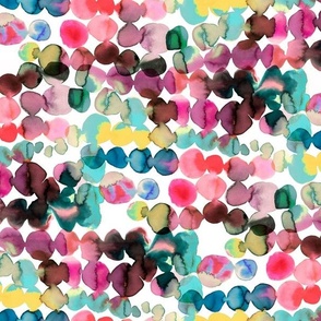 Bold Painterly - Colorful bleeding dots watercolor