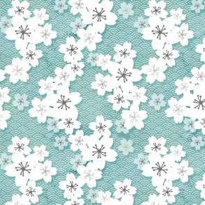 Mint green cherry blossom coordinate