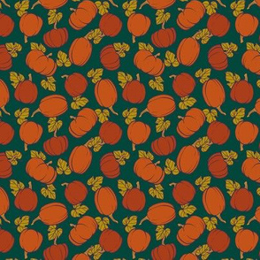 Pumpkin Patch on Forest Green - Small