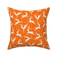 Leaping Reindeer w Orange Background15-01