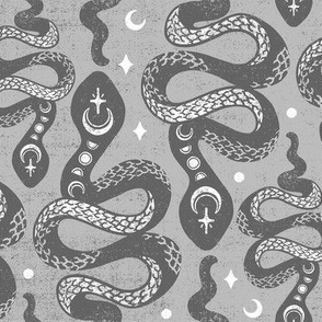 Gray Grey Moon Snakes by Angel Gerardo