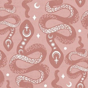 Rose Quartz Pink Moon Snakes by Angel Gerardo