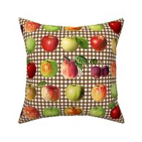 Apples on brown gingham