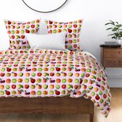 Apples on rose gingham