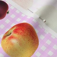 Apples on rose gingham