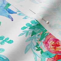 Lush Watercolor Floral with Sleepy Sloths