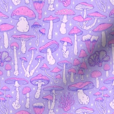 Deadly Mushrooms Pastel Purple 1/2 Size