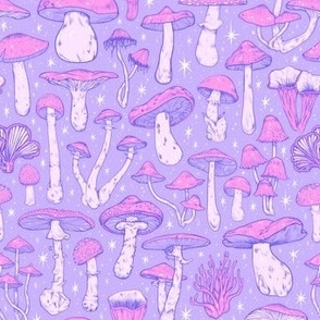 Deadly Mushrooms Pastel Purple 1/2 Size