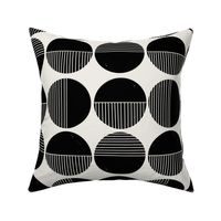 In the Mid Century Mood - Black on Linen