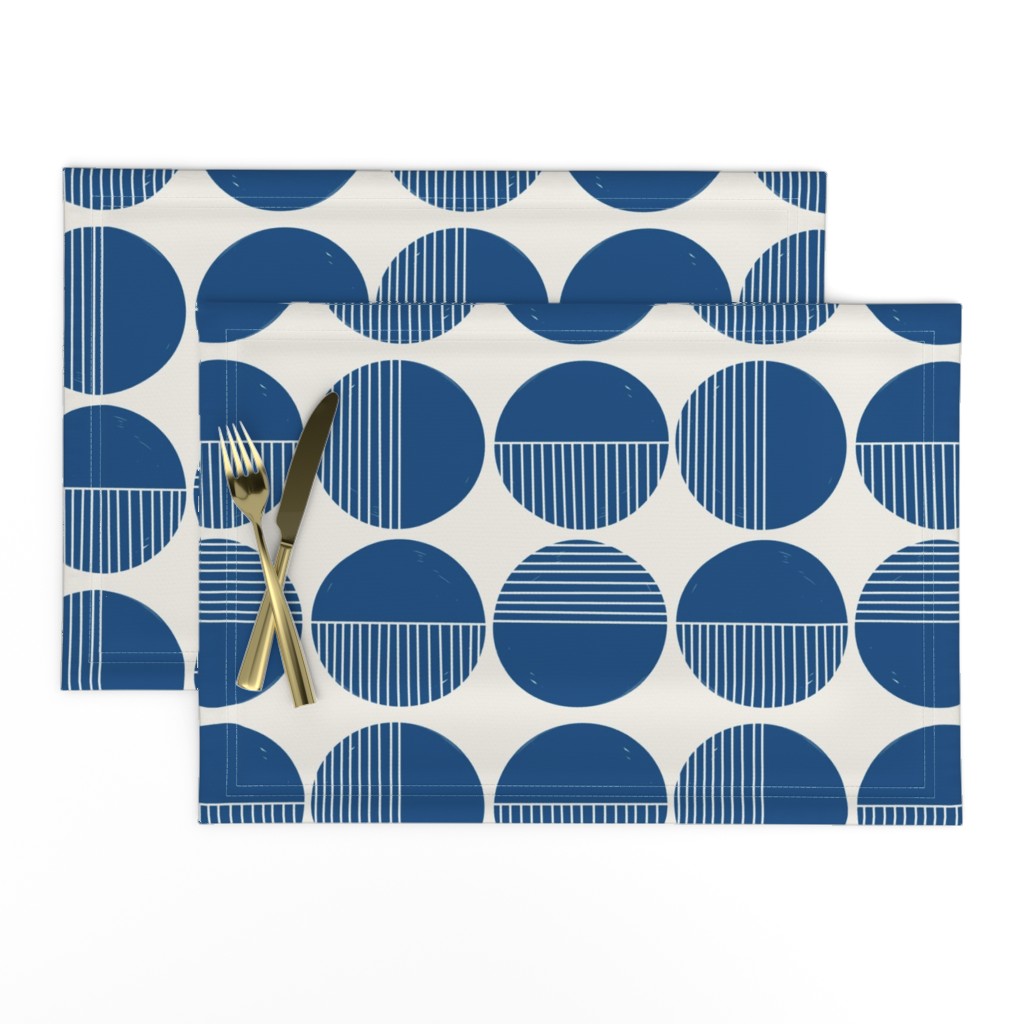 In the Mid Century Mood - Classic Blue on Linen