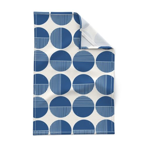 In the Mid Century Mood - Classic Blue on Linen