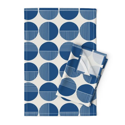 In the Mid Century Mood - Classic Blue on Linen