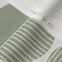 In the Mid Century Mood - Sage Green on Linen