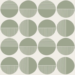 In the Mid Century Mood - Sage Green on Linen