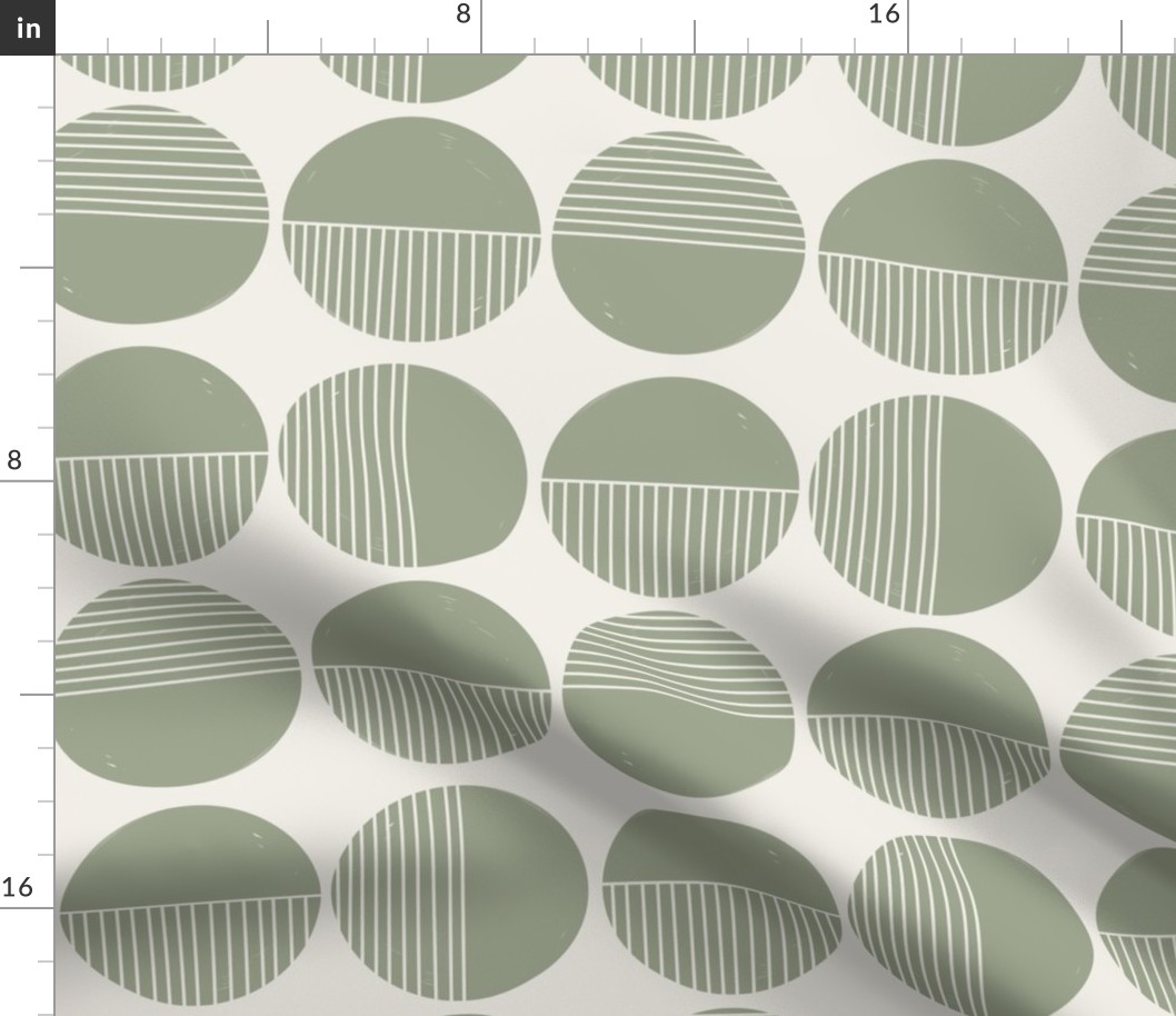 In the Mid Century Mood - Sage Green on Linen