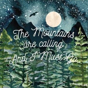 6" square: midnight sky // the mountains are calling and i must go